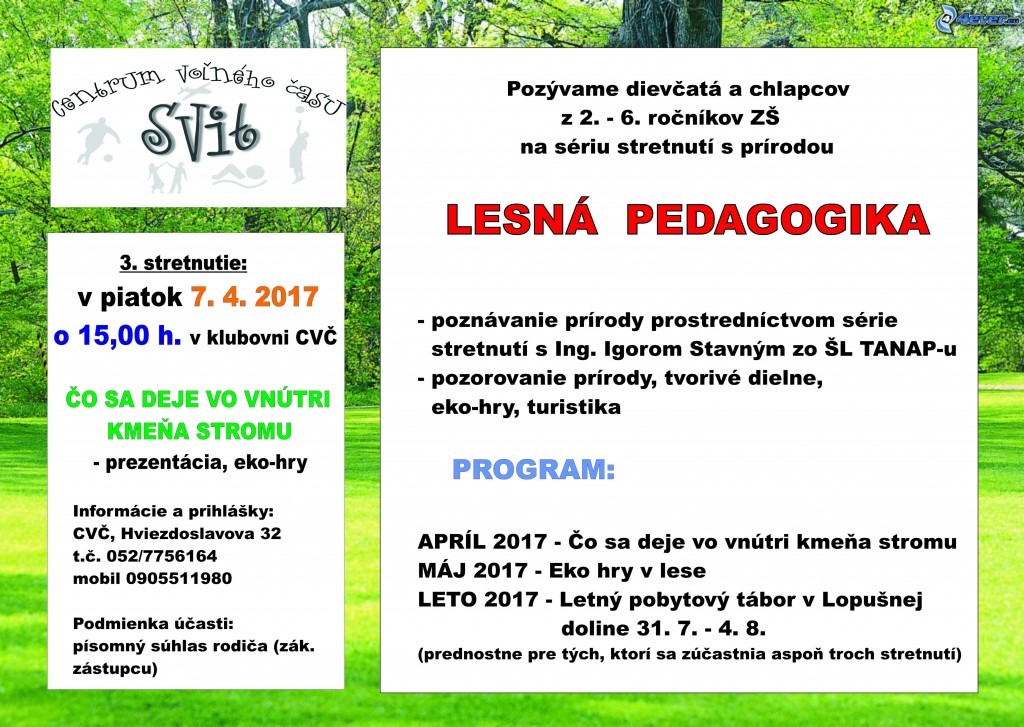 Projekt – Lesná pedagogika